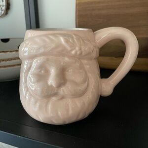 SLEIGH BELL BISTRO LARGE PINK SANTA COFFEE/HOT CHOCOLATE MUG NWOT